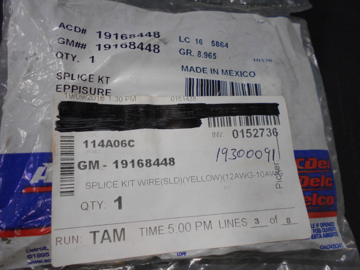 ACDelco Yellow Connector Splice Kit New Part