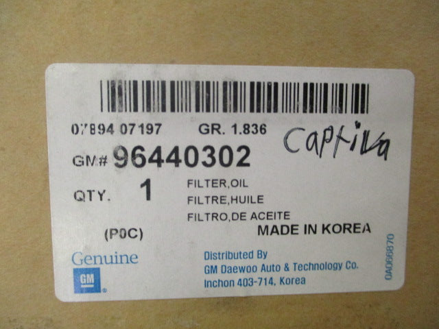 Holden Epica/Cruze Genuine Oil Filter New Part