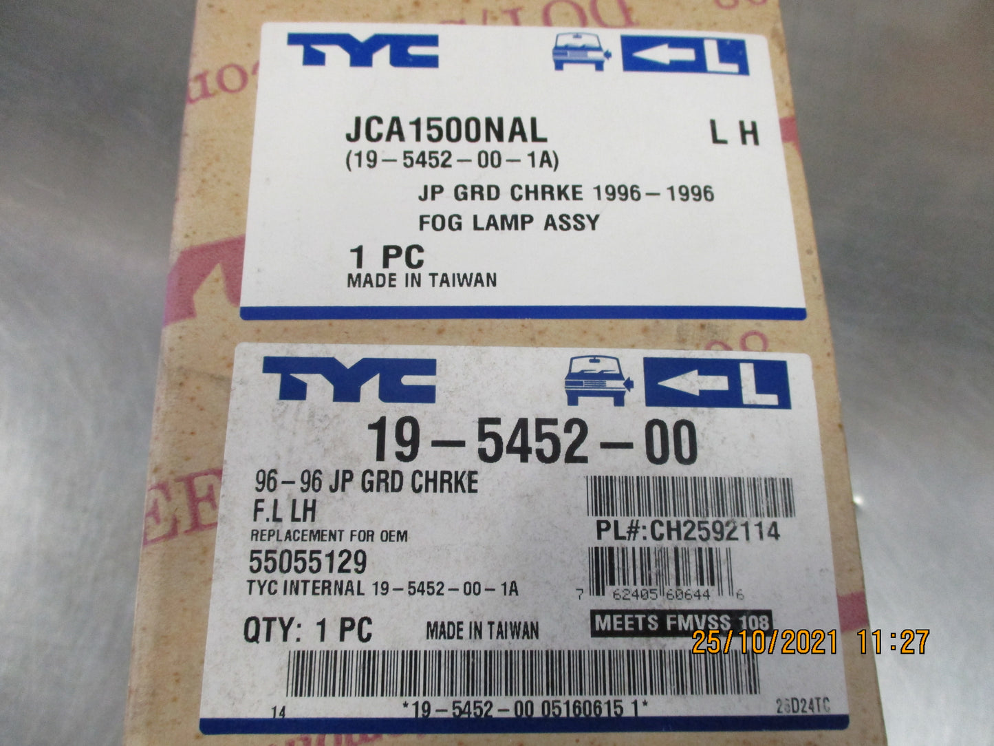 TYC Left Hand Fog Light Assembly Suits Jeep ZG Grand Cherokee New Part