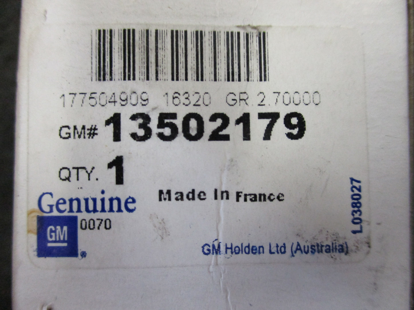 Holden Camaro/Corvette Genuine Rear License Plate Light new Part