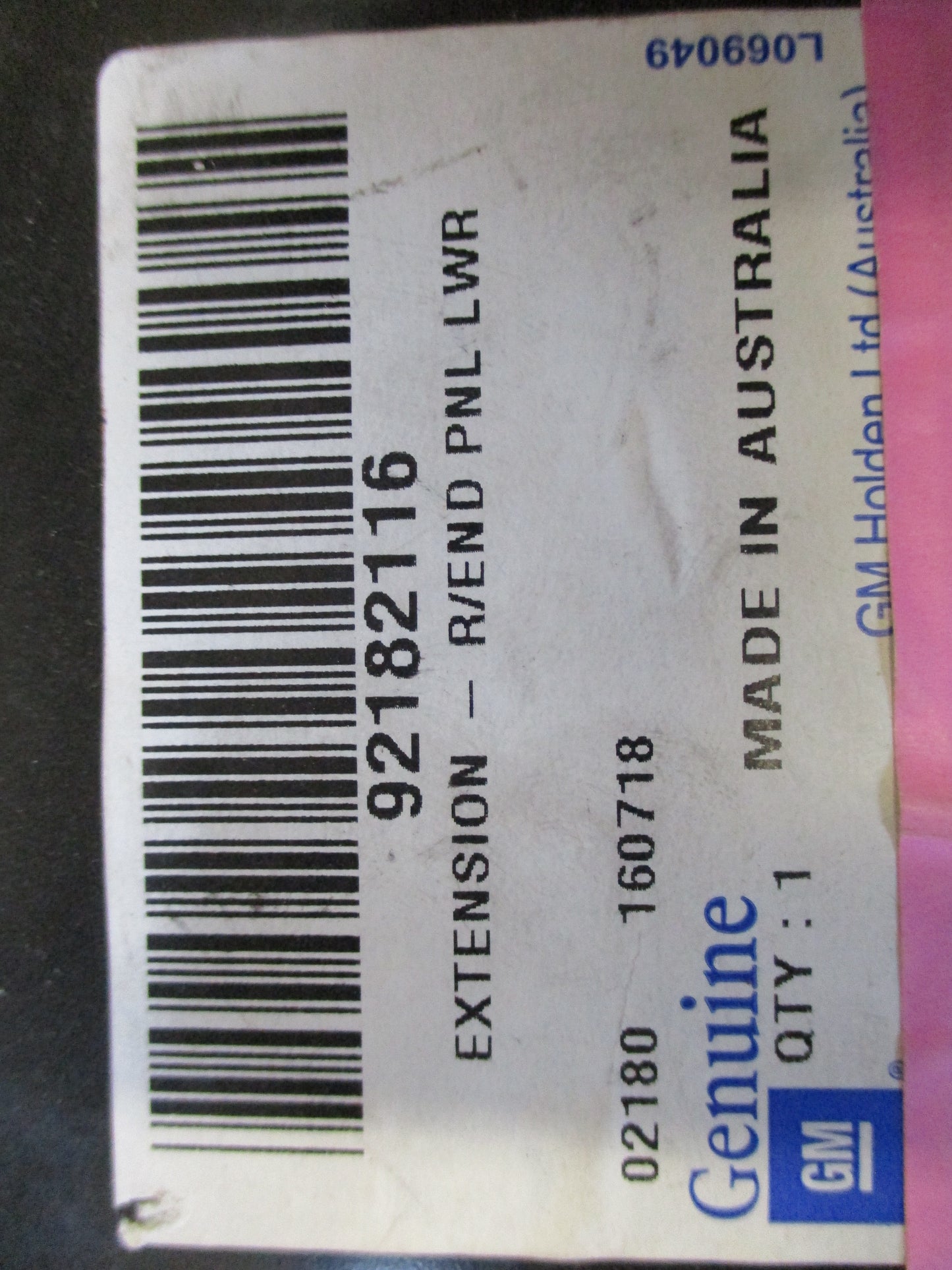 Holden Statesman/Caprice Genuine Rear Lower Liner Panel New Part