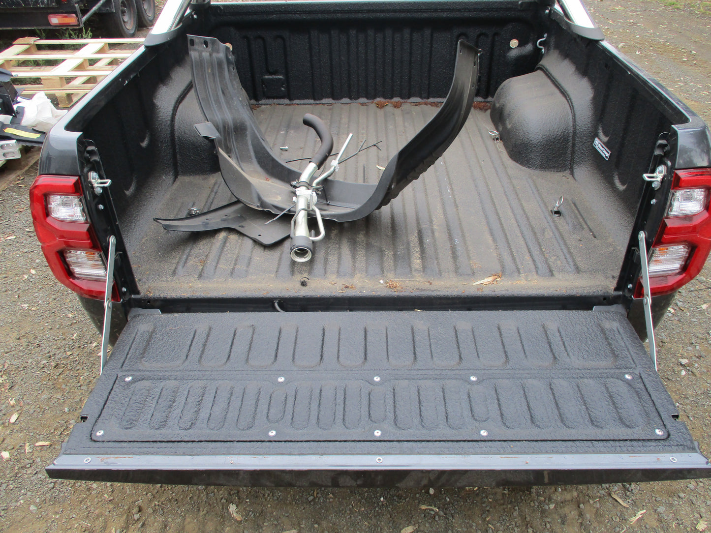 Toyota Hilux SR5 Dual Cab Genuine Tub Assembly With Rhino Liner & Tie Down Points Used Part
