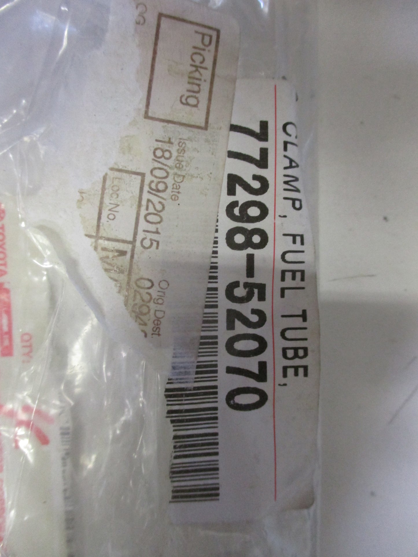 Toyota Corolla Genuine Fuel Tube Clamp New Part