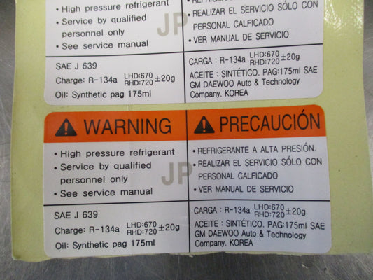 Daewoo Genuine A/C Sticker New