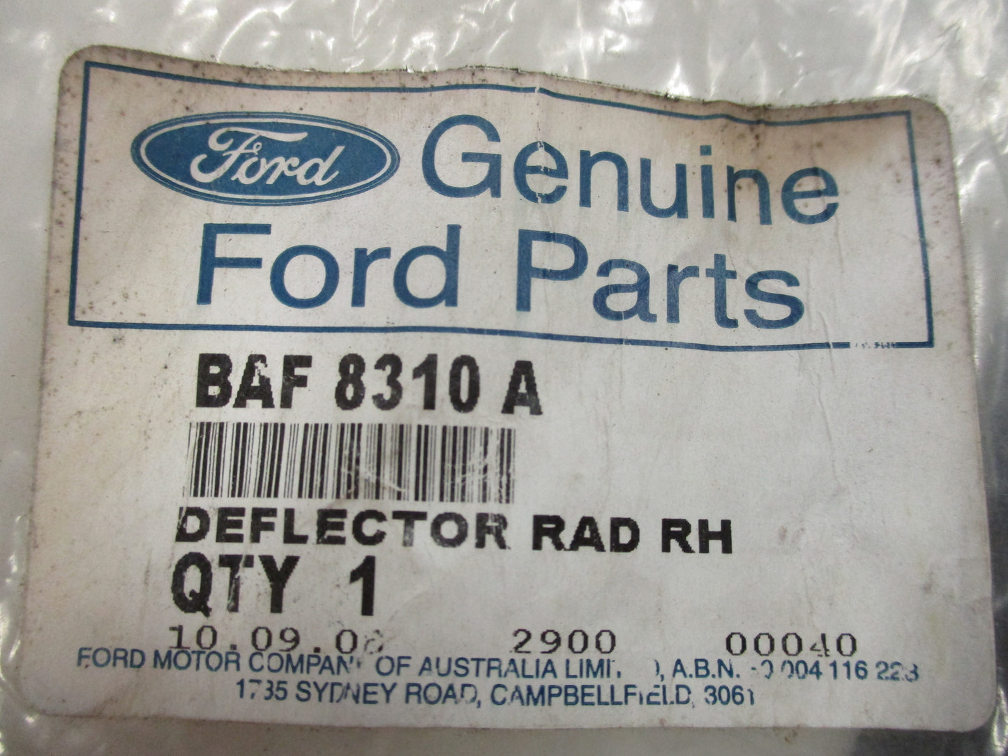 Ford BA Falcon Genuine Right Hand Radiator Air Deflector New Part