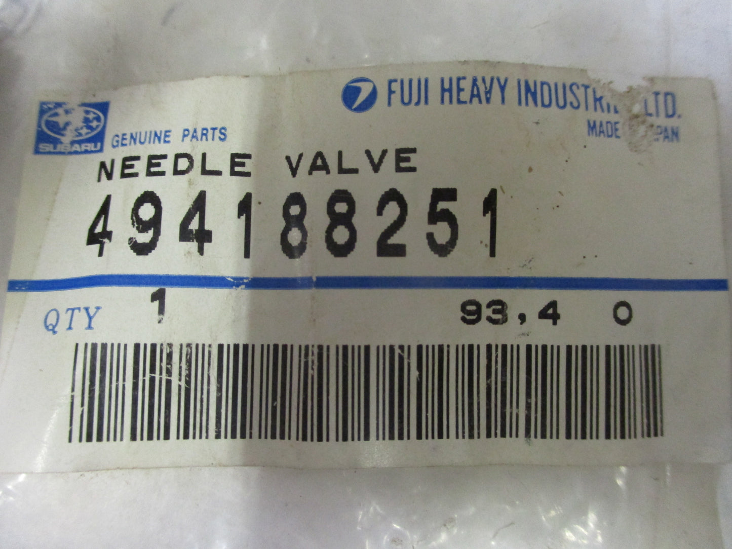 Subaru Genuine Needle Valve New Part