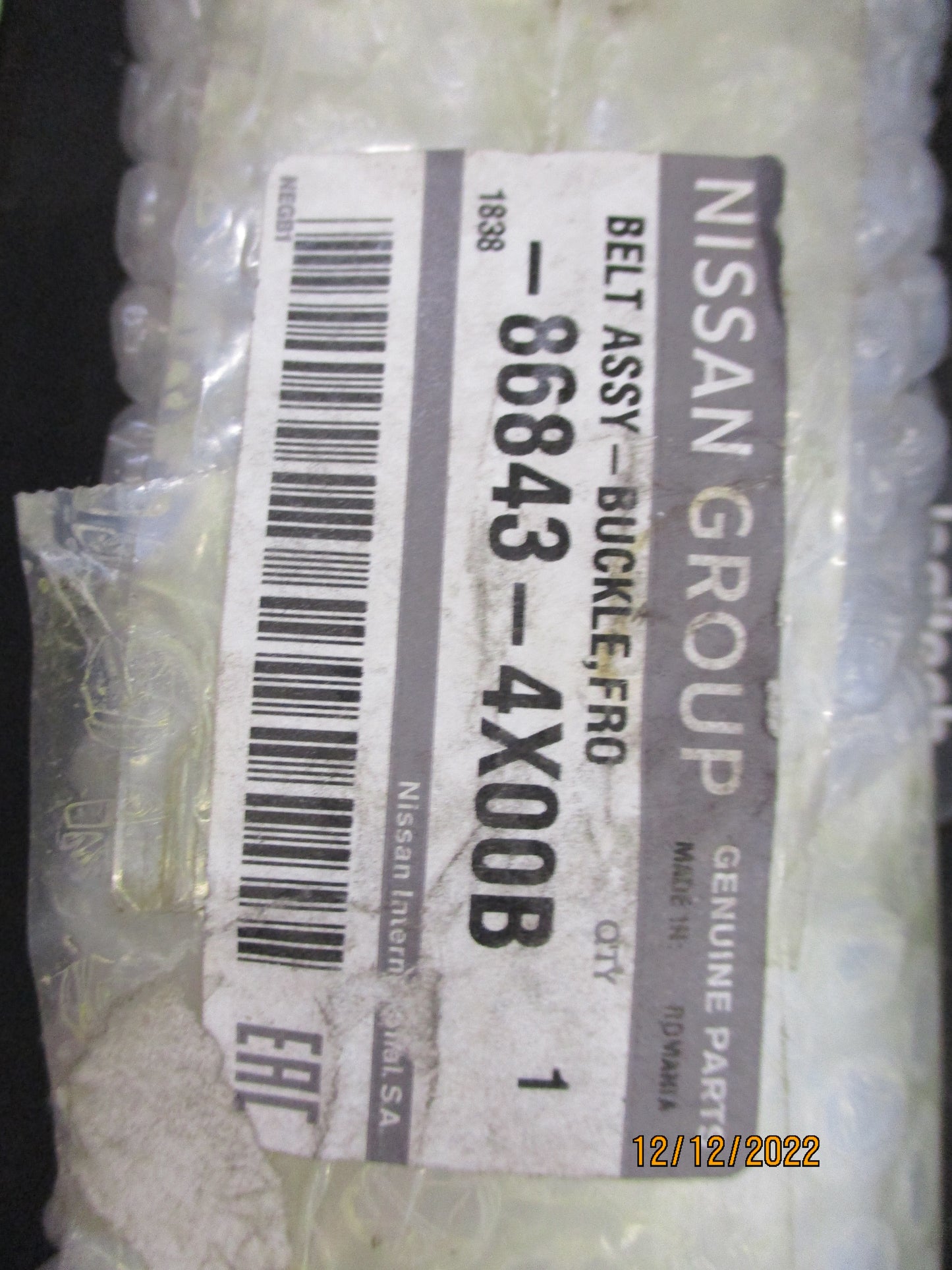Nissan R51 Pathfinder Genuine Passenger Front Seat Belt Buckle New Part