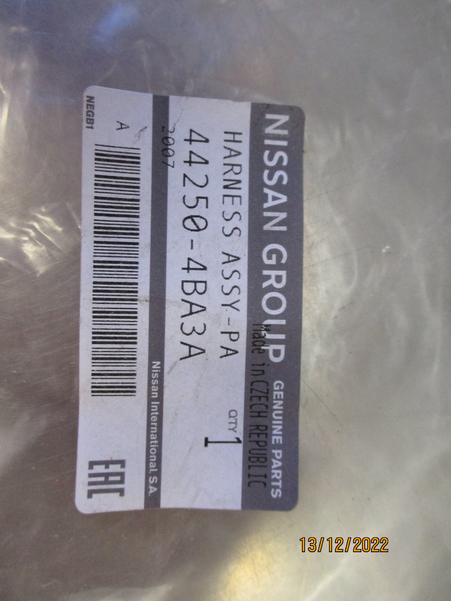 Nissan Qashqai J11E Genuine Right Hand Parking Brake Wiring Harness New Part