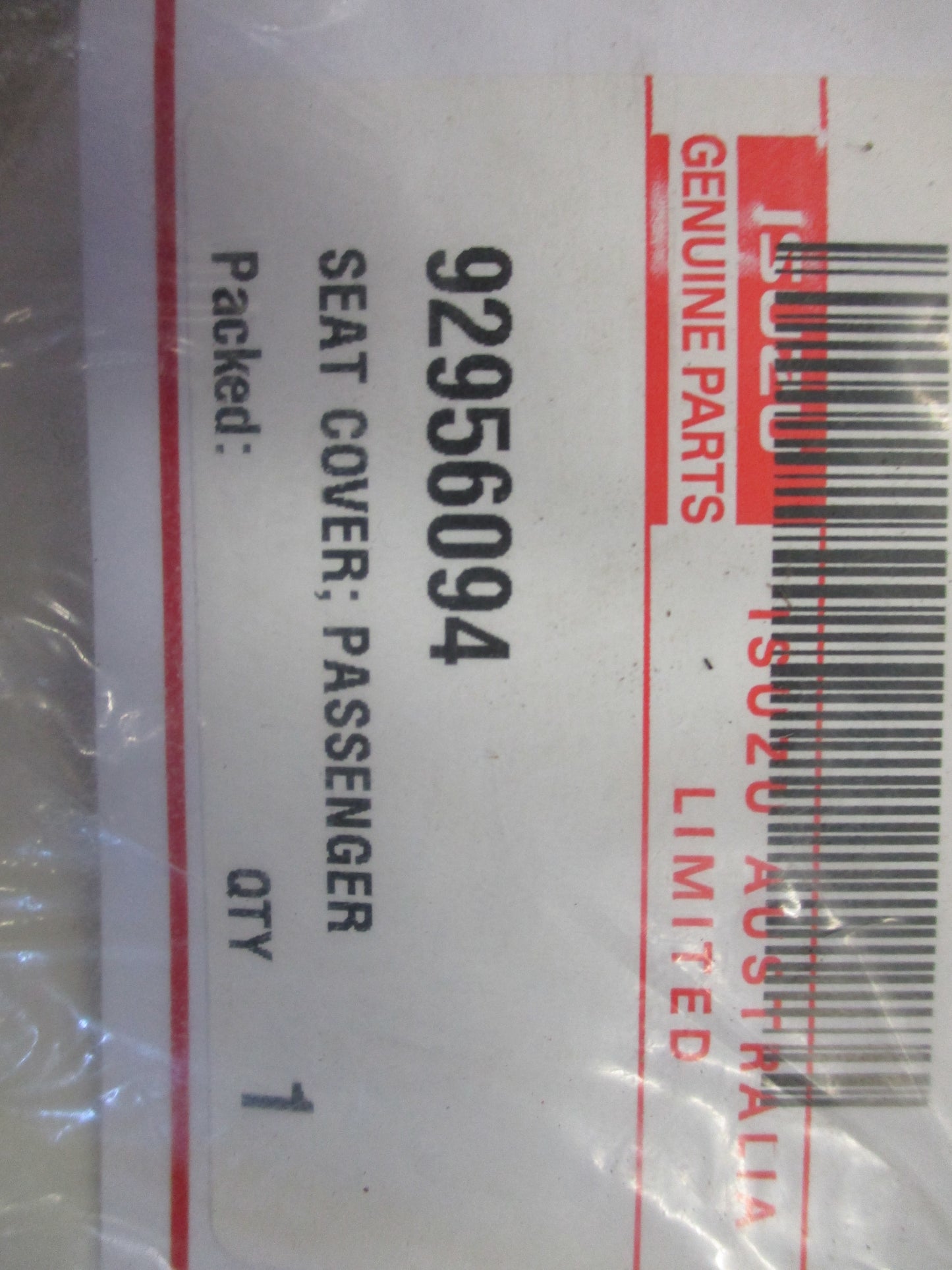 Isuzu NPR/NQR/NNR/NPS Genuine Passenger Seat Cover New Part