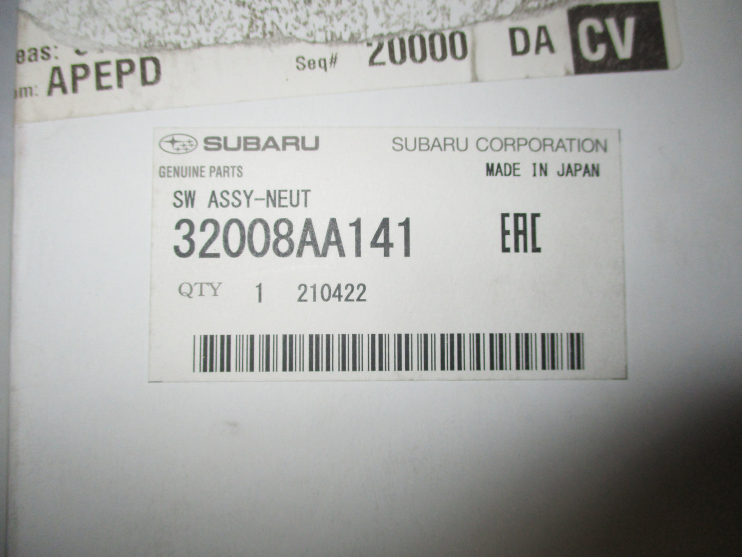 Subaru Forester/ Outback/ WRX Safety Switch Assembly