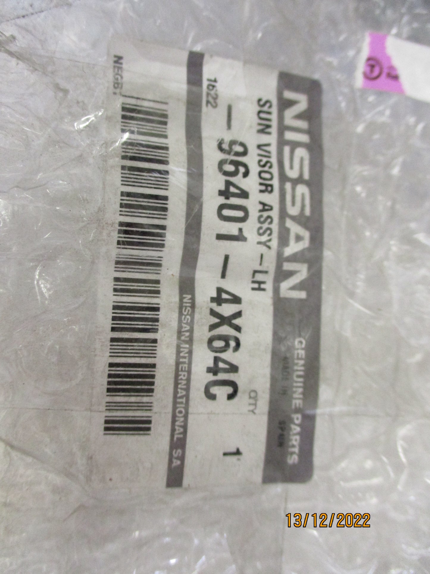 Nissan R51 Genuine Passenger Front Sun Visor Light Mirror New Part