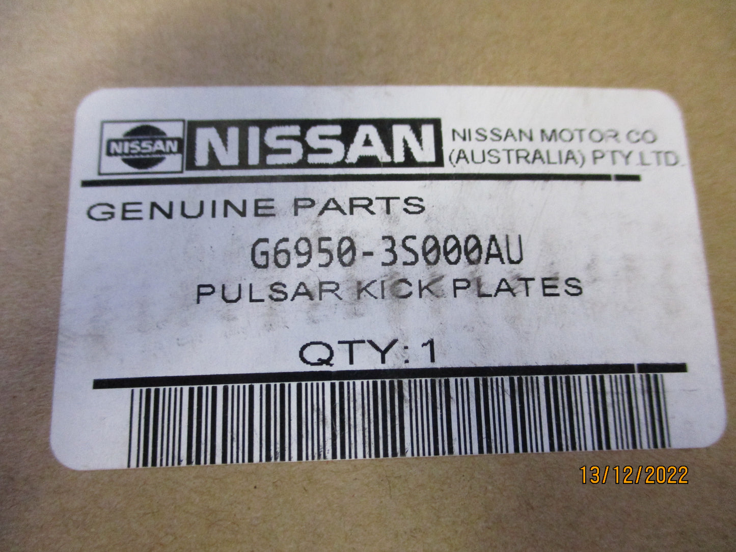 Nissan B17/C12 Pulsar Genuine Set Of 4 Kick Plate Set New Part