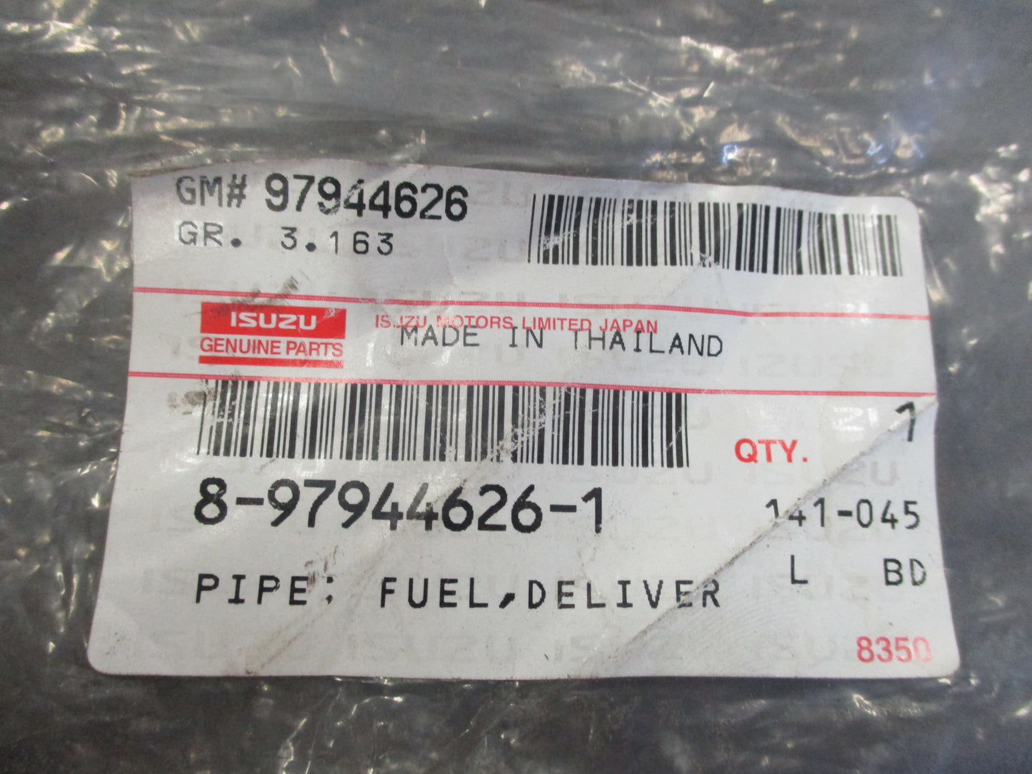 Isuzu D-max/Holden RC Colorado Genuine No.3 Fuel Delivery Line New Part