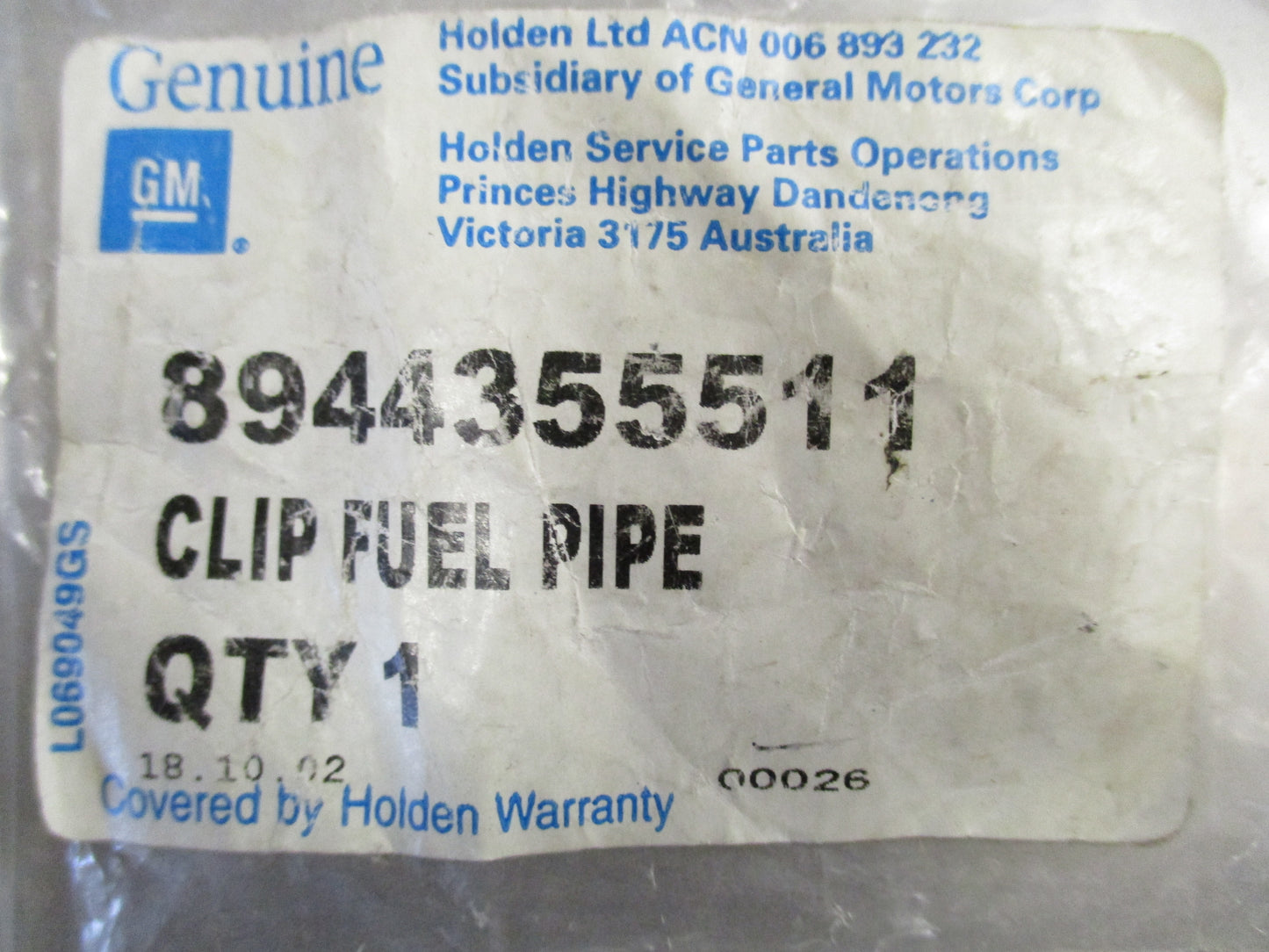 Isuzu Light Truck Genuine Fuel Piping Clip New Part