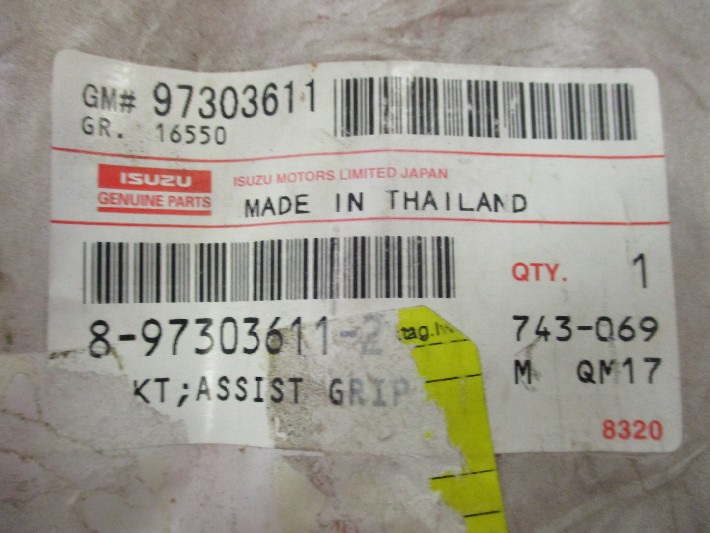 Isuzu D-Max Genuine Interior Roof Handle Bracket New Part
