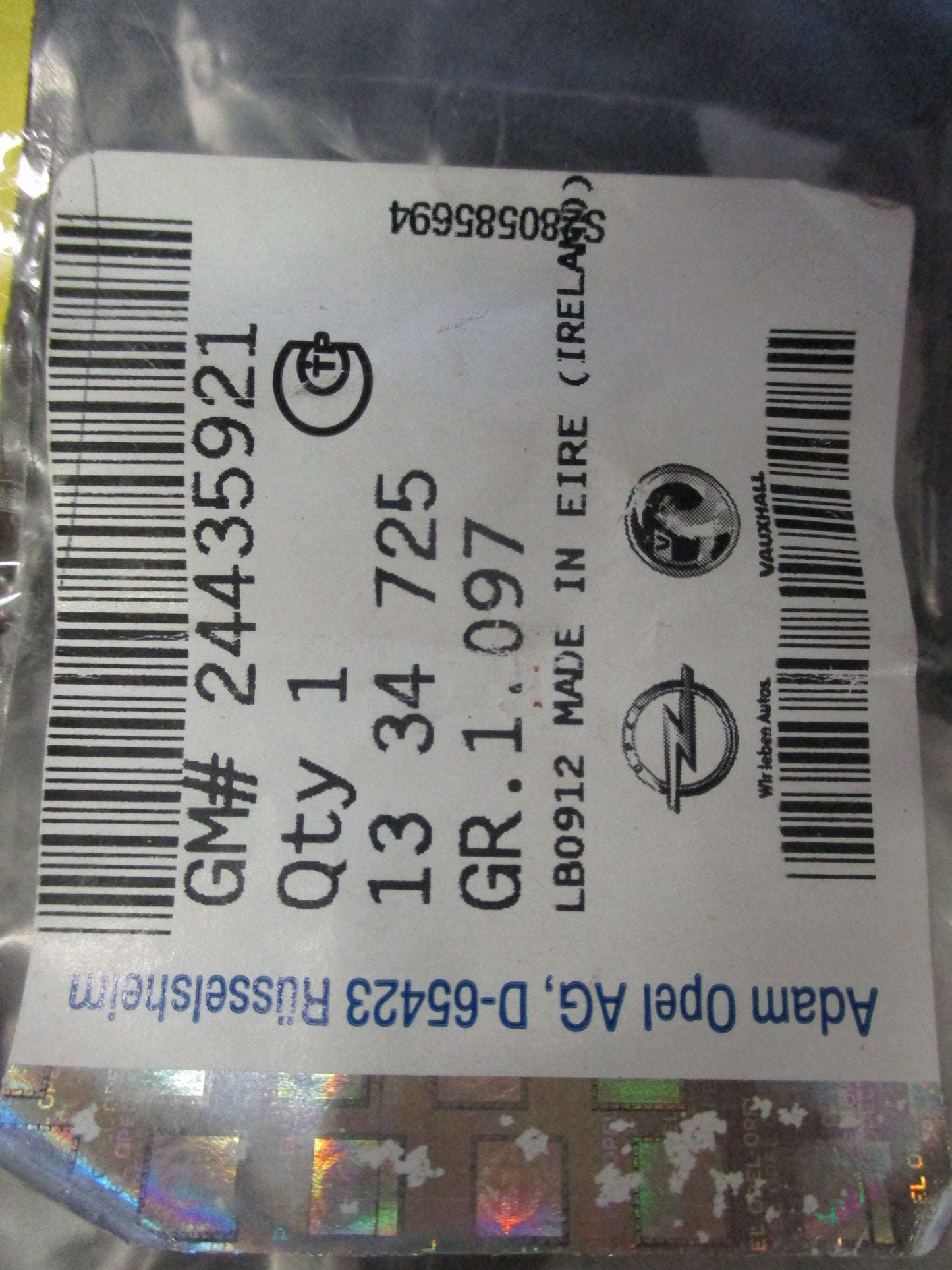 Holden Astra/Vectra/Combo Genuine Water Pump Seal New Part