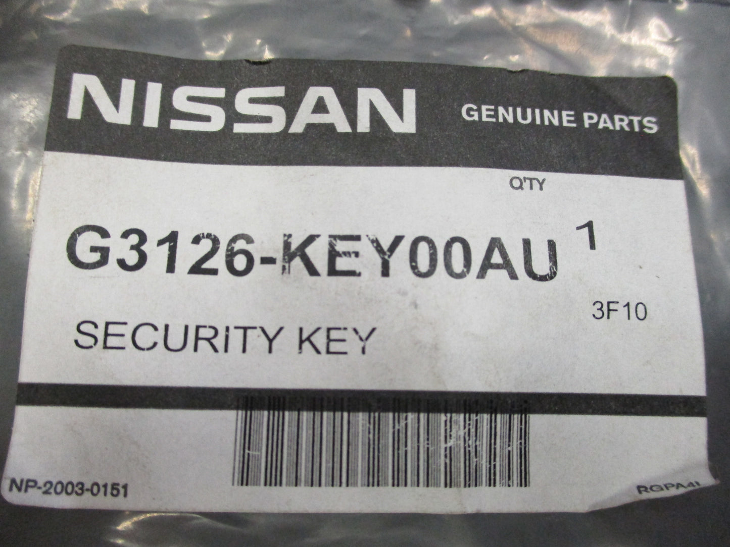 Nissan Y62 Patrol Genuine Roof Bar Security Key New Part