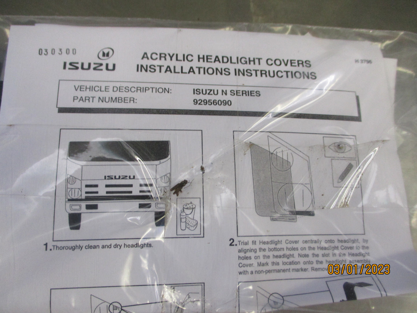 Isuzu NPS Truck Genuine Headlight Protectors Set New Part
