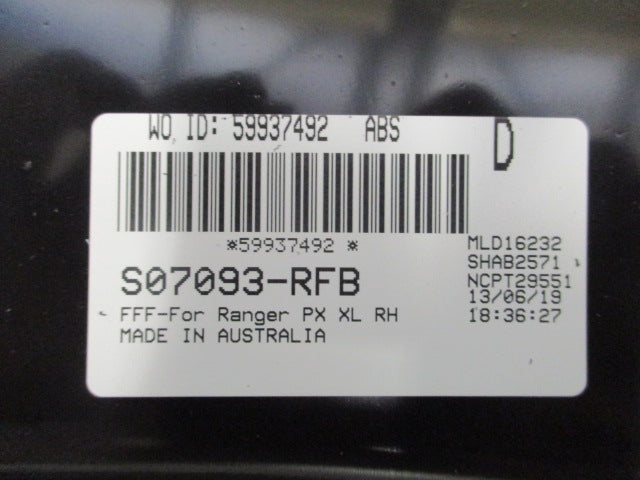 Ford PX XLT Genuine Black Front Flare Extension Pair New Part