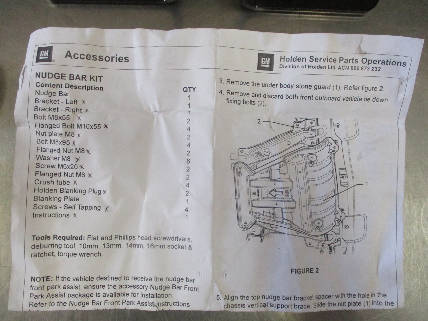 Holden RC Colorado/Isuzu D-max Genuine Nudge Bar Fitting Kit New Part
