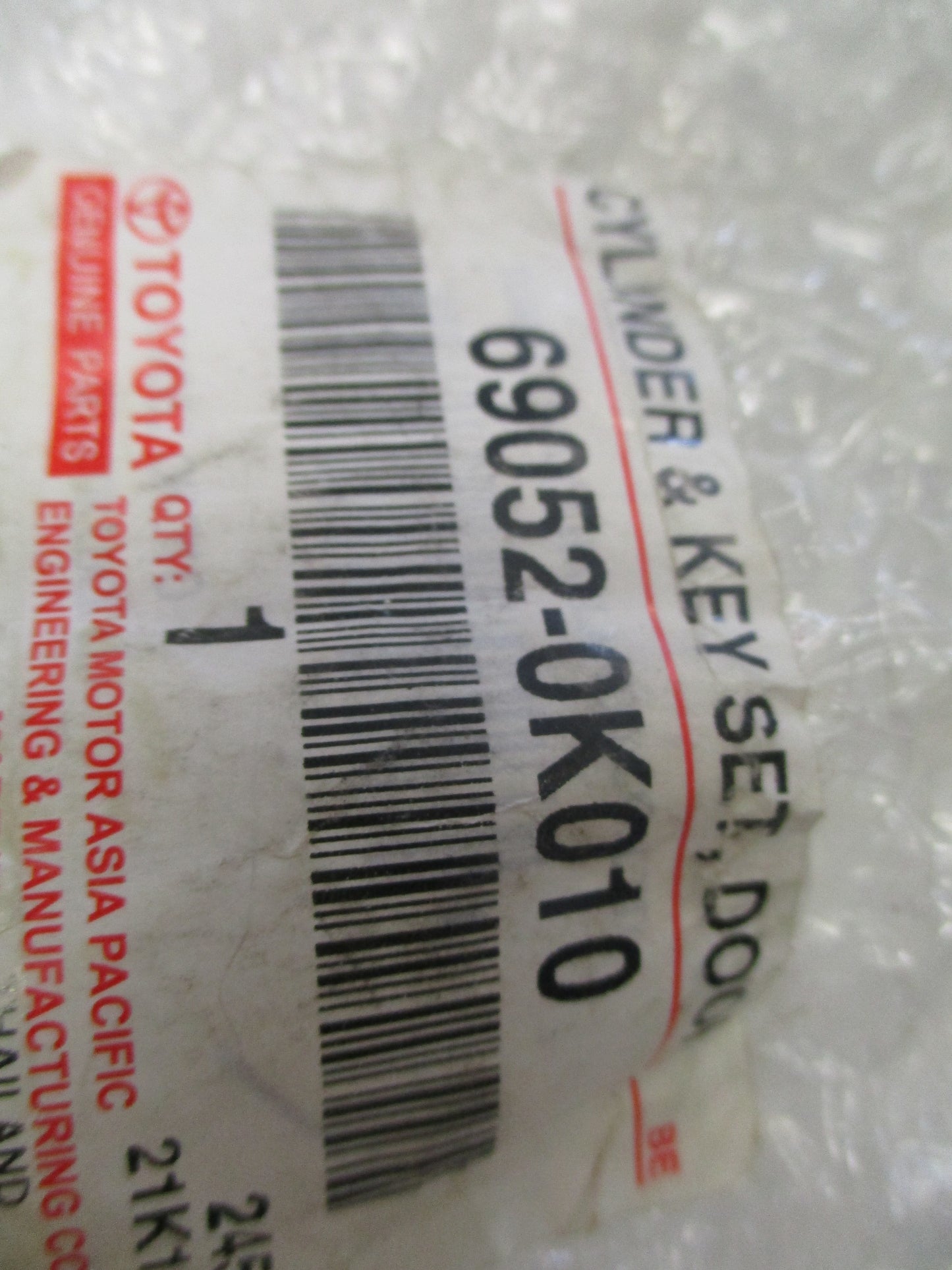 Toyota Hilux Genuine Cylinder And Key Set Left Hand Door Lock New Part