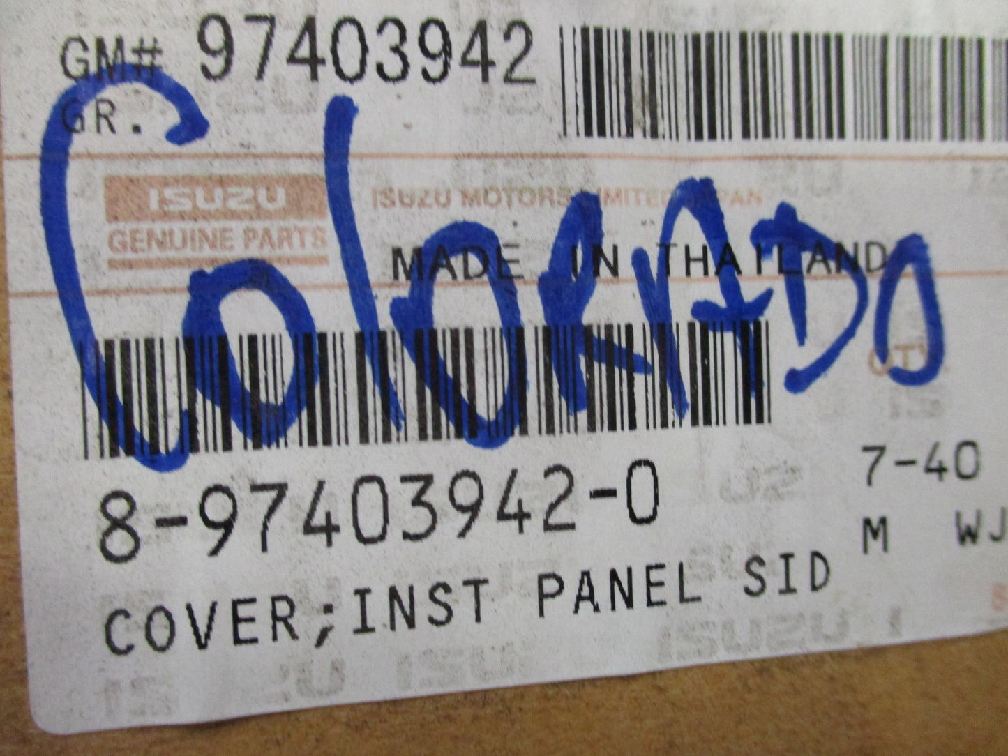 Holden Colorado Isuzu D-MAX Genuine Lower Instrument Panel Side Cover New Part