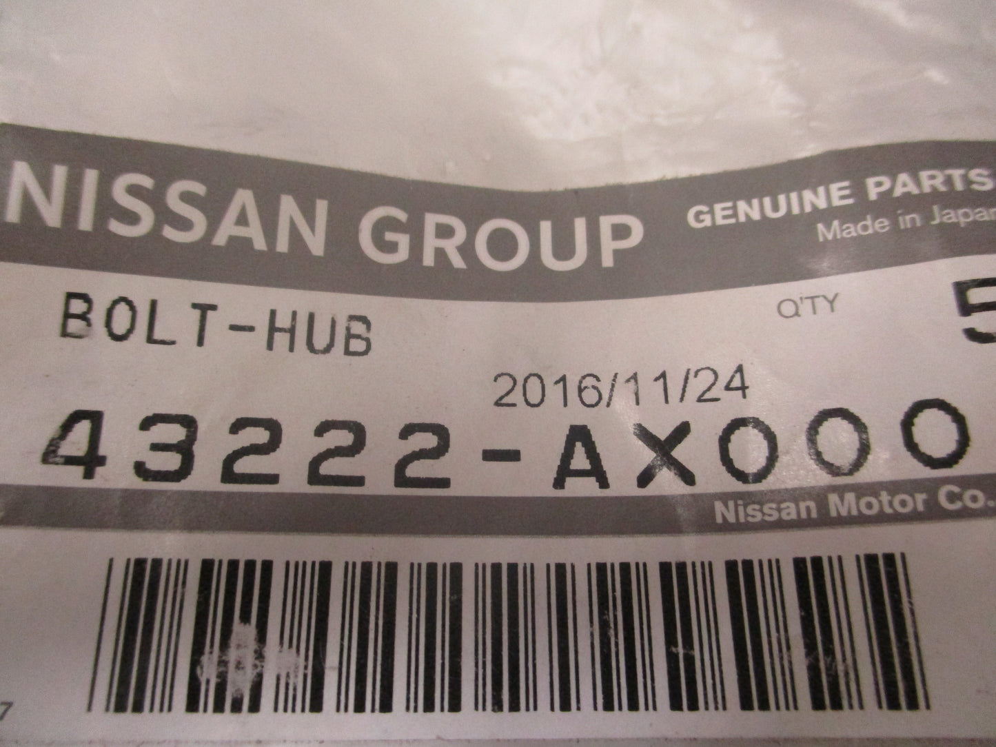 Nissan Versa Genuine Hub Bolt New Part