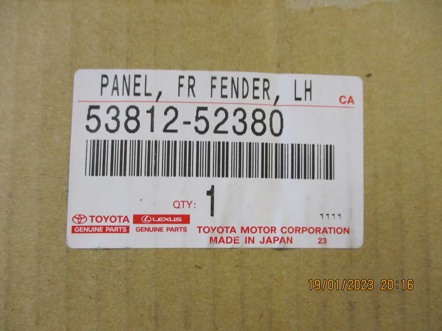 Toyota Yaris NCP Genuine Left Hand Front Guard New Part