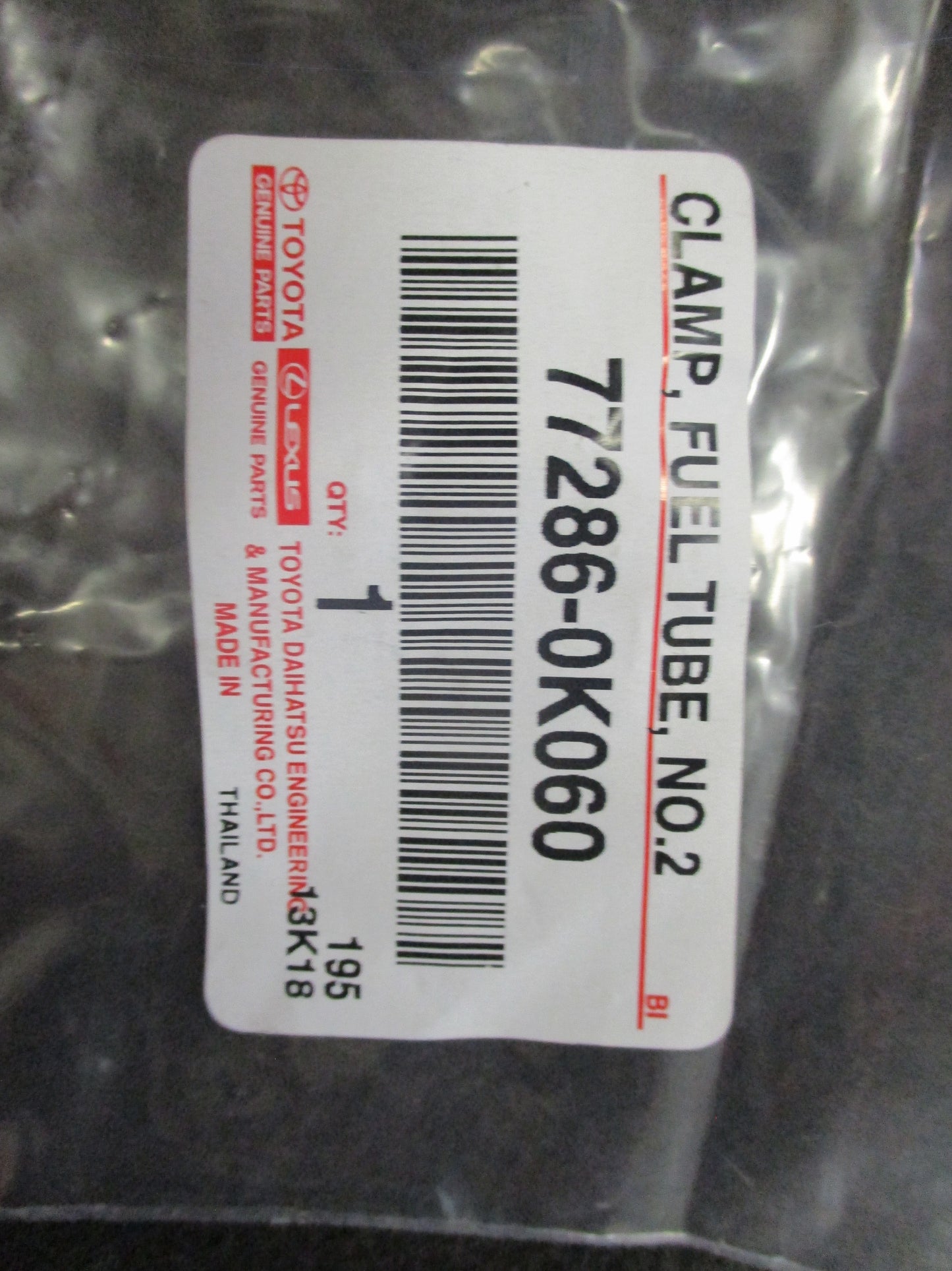 Toyota Hilux Genuine No.5 Fuel Tube Clamp New Part