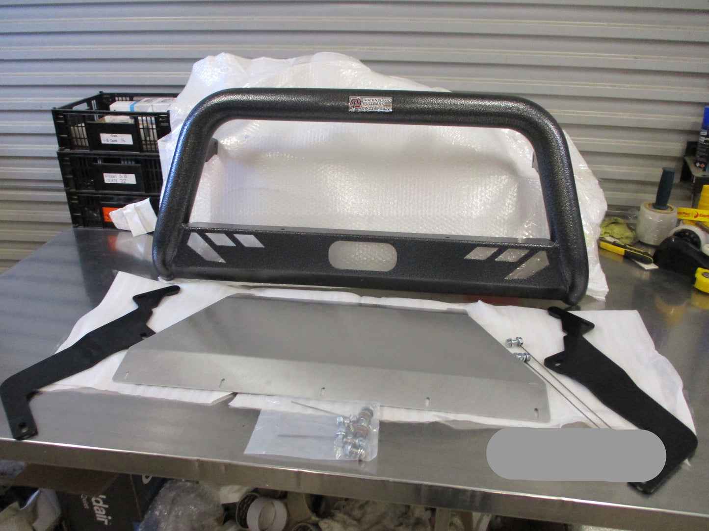 QLD Bull Bars Alloy Nudge Bar Kit Hammer Tone Suits Mazda BT-50 New Part