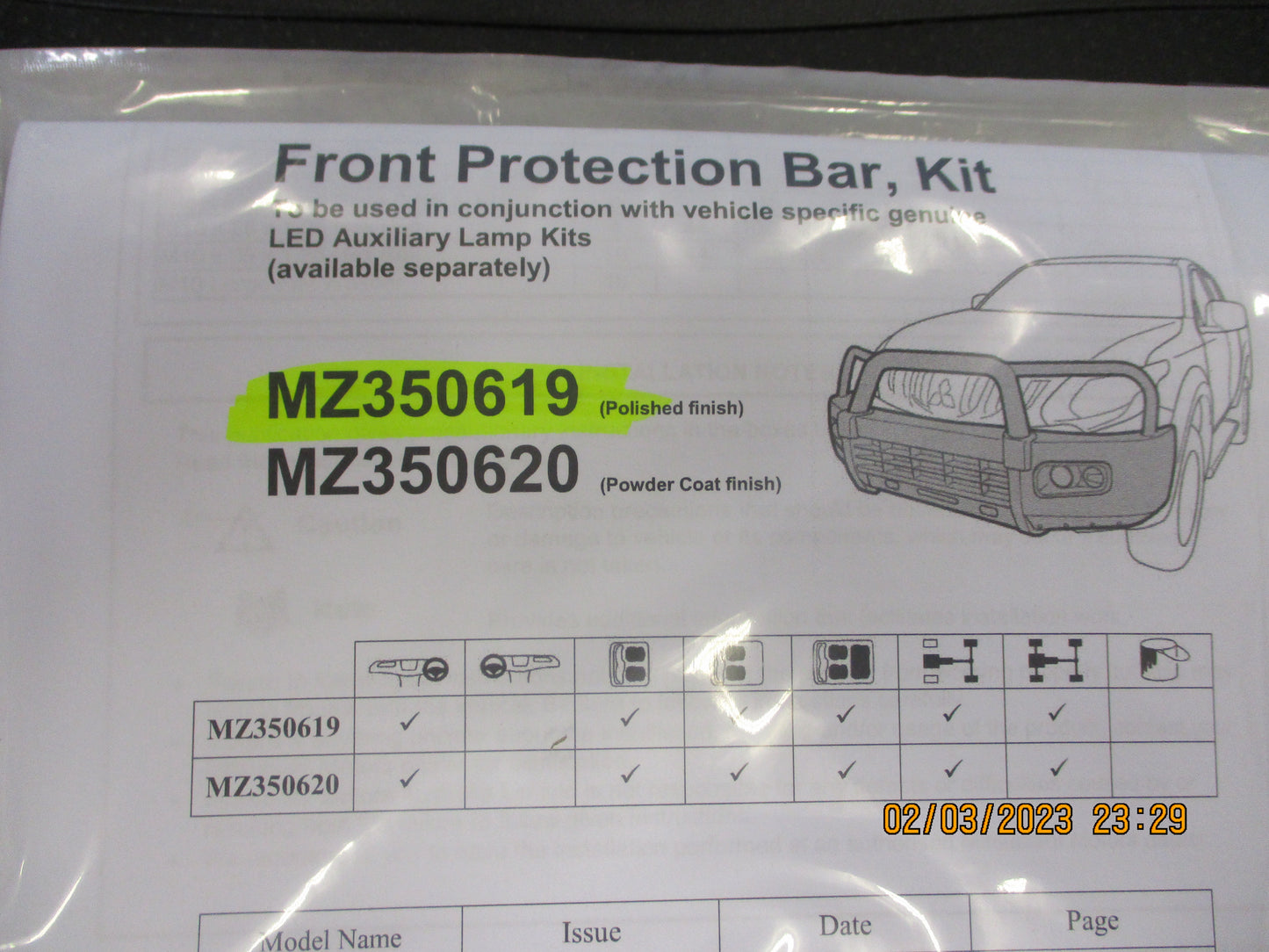 Mitsubishi MQ Triton Genuine Polished Triple Hoop Bull Bar New Part