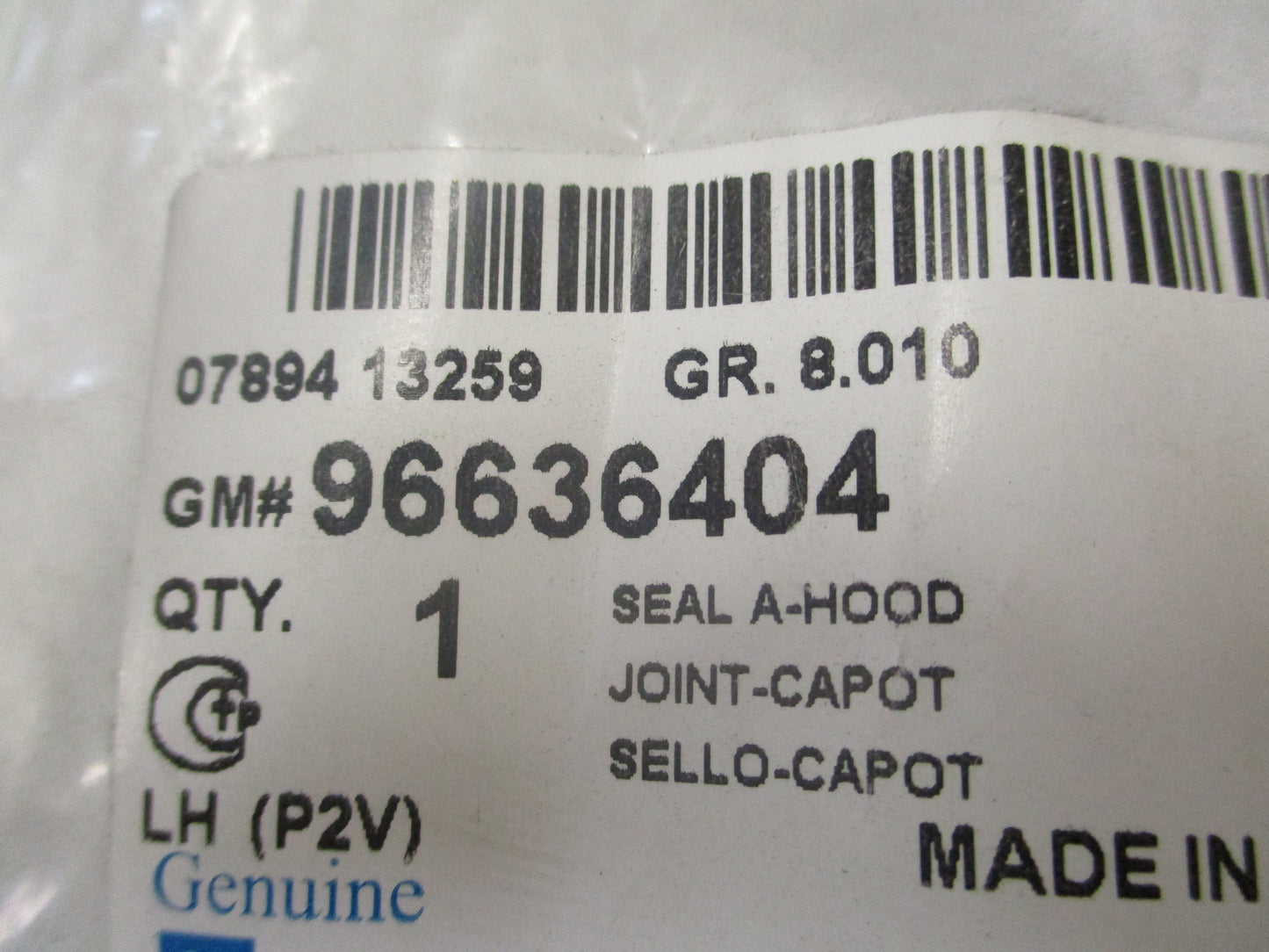 Holden Epica Genuine Left Hand Front Bonnet Seal New Part