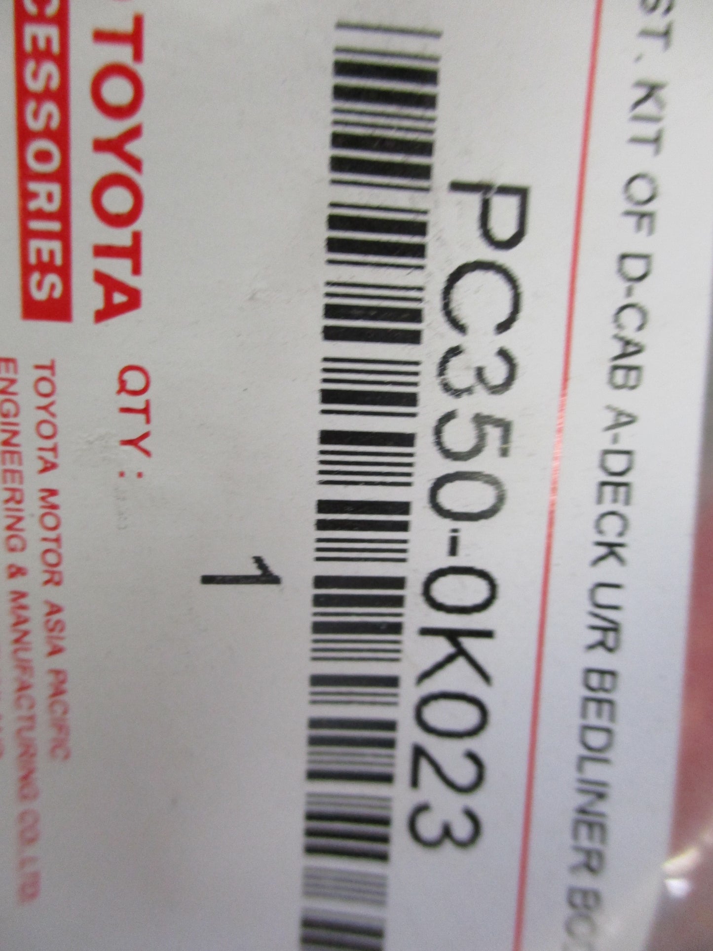 Toyota Hilux Genuine Dual Cab Under Rail Ute Liner Fitting Kit New Part