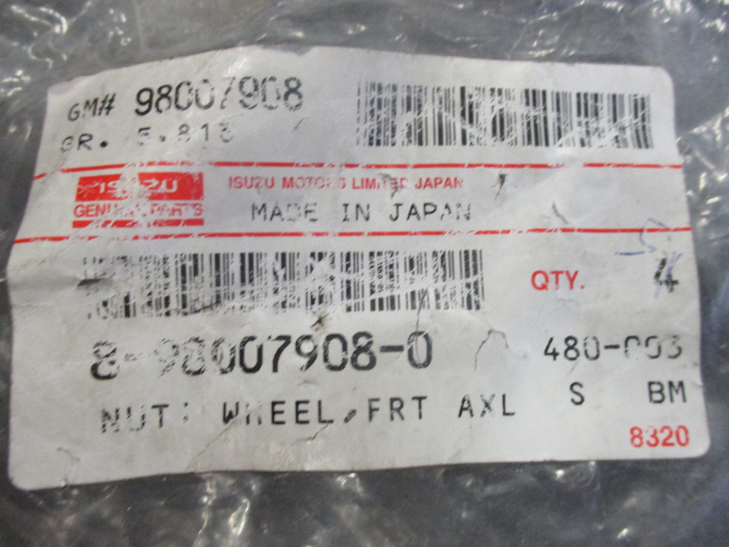 Isuzu ELF NPR75 Truck Genuine Left Hand Front Axle Wheel Nuts Set of 6 New Part