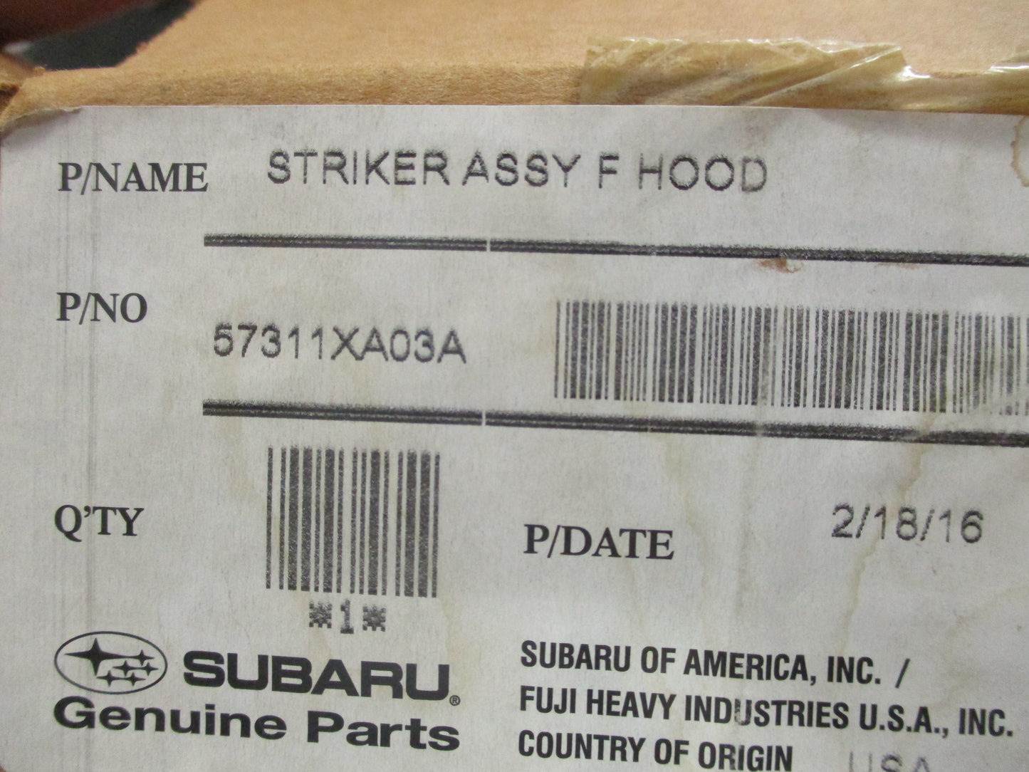 Subaru Tribeca Genuine Bonnet Release Latch And Striker Plate New Part