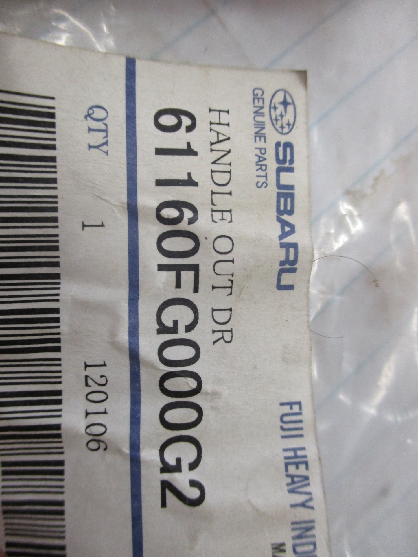 Subaru Forester Genuine Front Right Outer Door Handle New Part