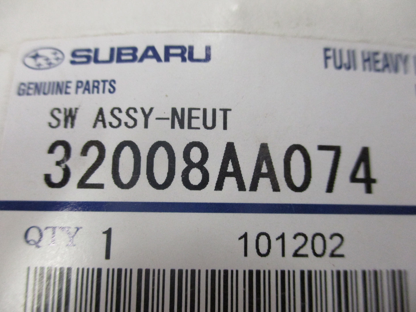 Subaru Forester/Impreza/Liberty/Outback Genuine Manual Transmission Neutral Safety Switch