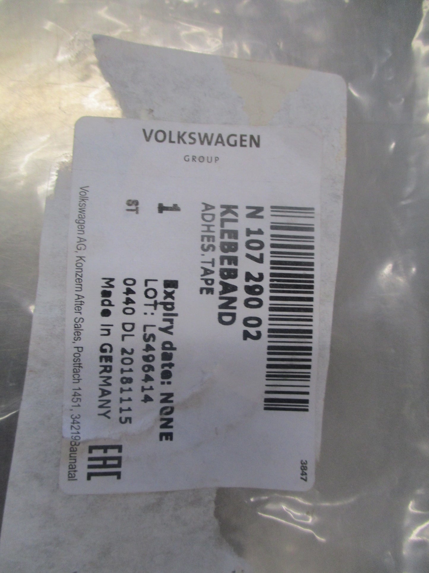 Volkswagen Genuine Adhesive Tape New Part