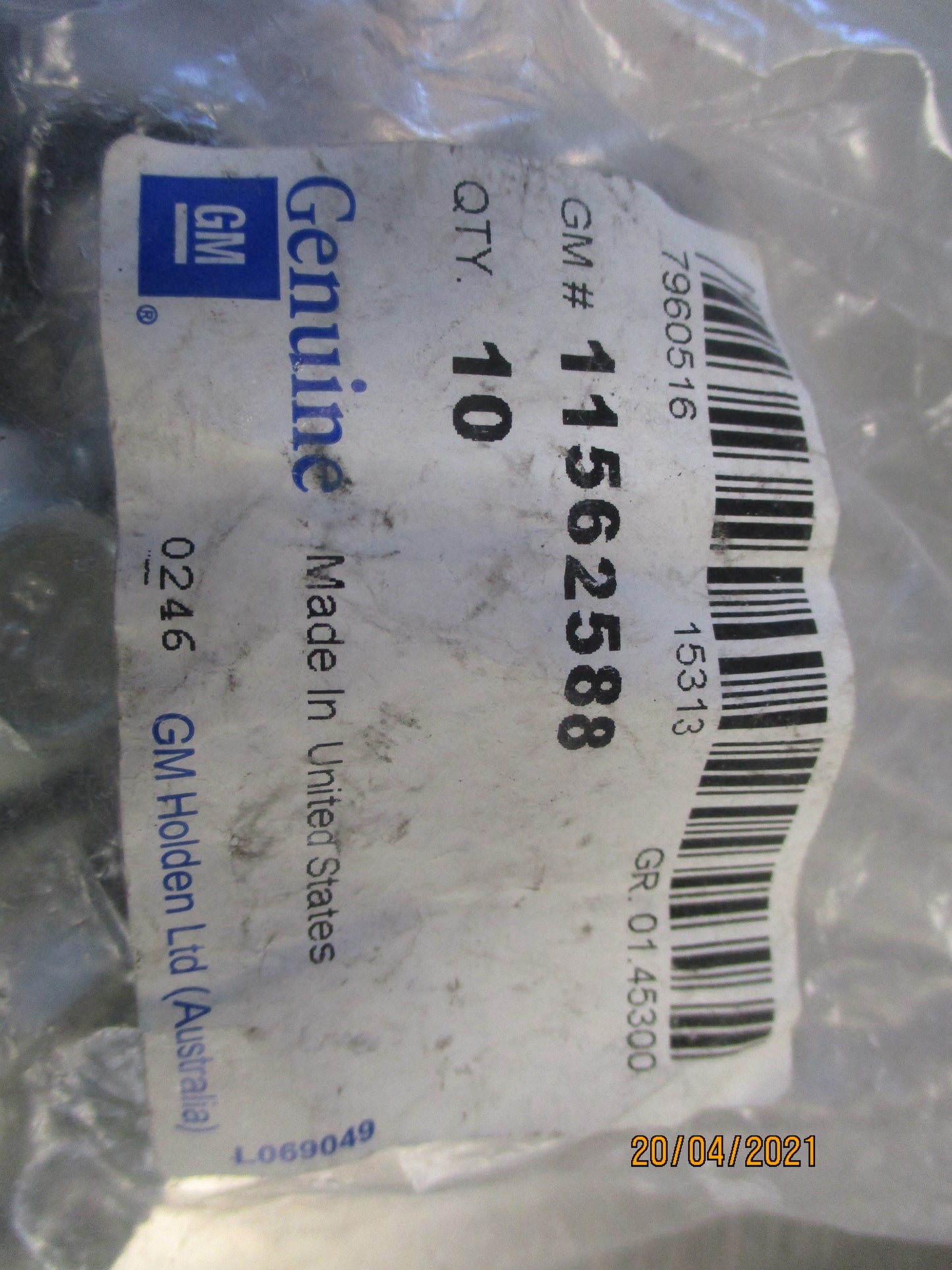 Holden Statesman/Caprice/VE/VF V6 Genuine Oil Drain Plug New Part