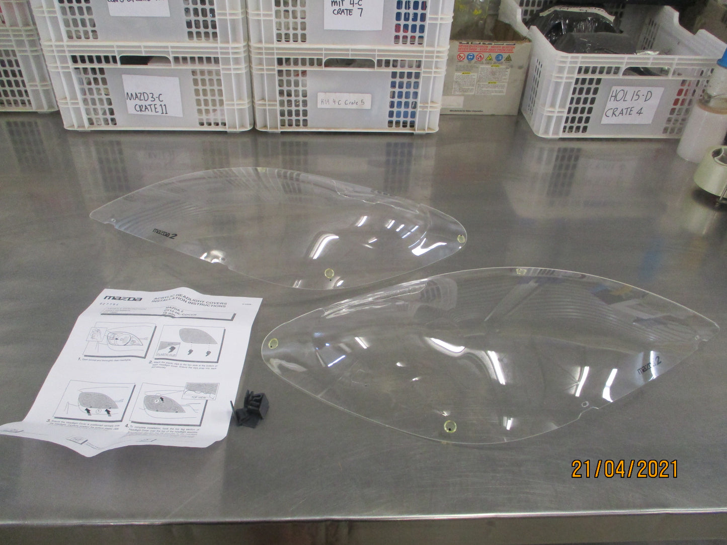 Mazda 2 Genuine Front Pair Of Headlight Protectors New Part