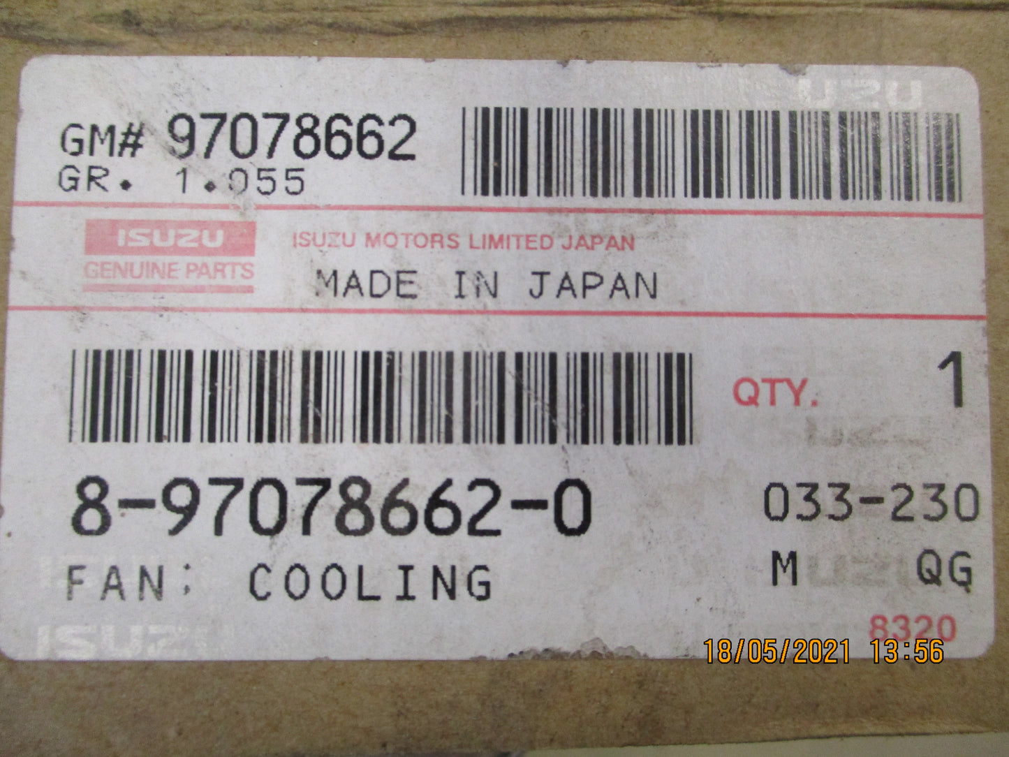 Isuzu NPR Genuine Cooling Fan New Part