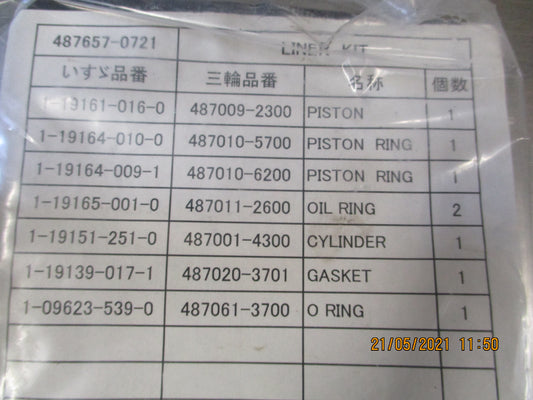 Isuzu CXZ Genuine Cylinder Liner Kit New Part