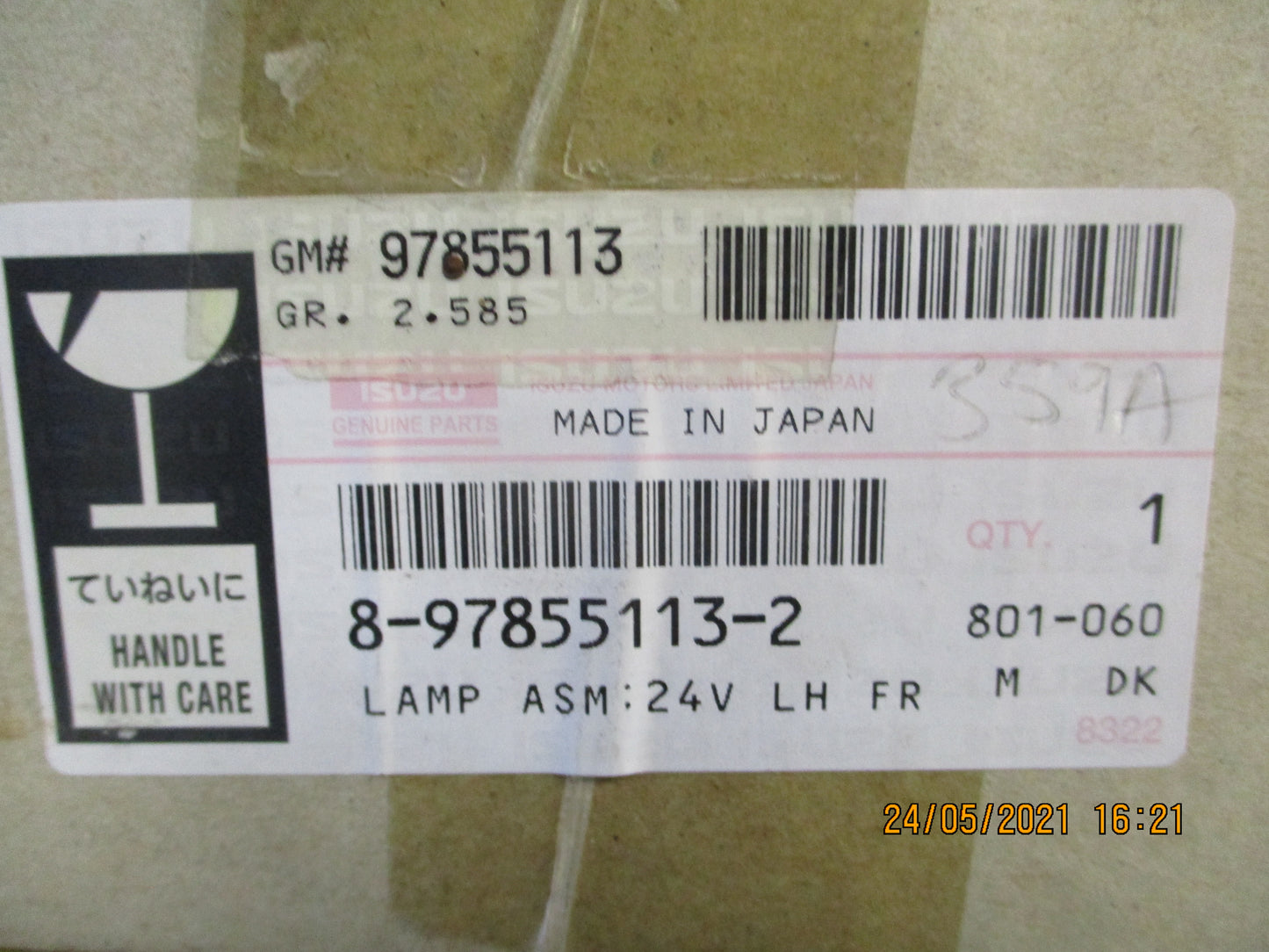 Isuzu NKR/NQR Genuine Front Left Hand Lamp Assembly New Part