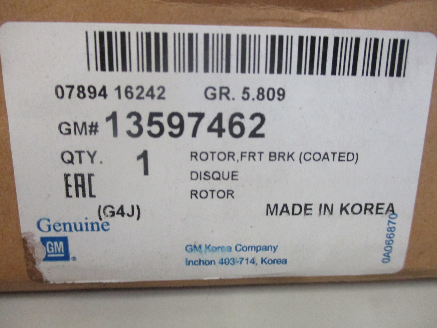 Holden Cruze/Astra/Barina Genuine Front Brake Rotor Pair New Part