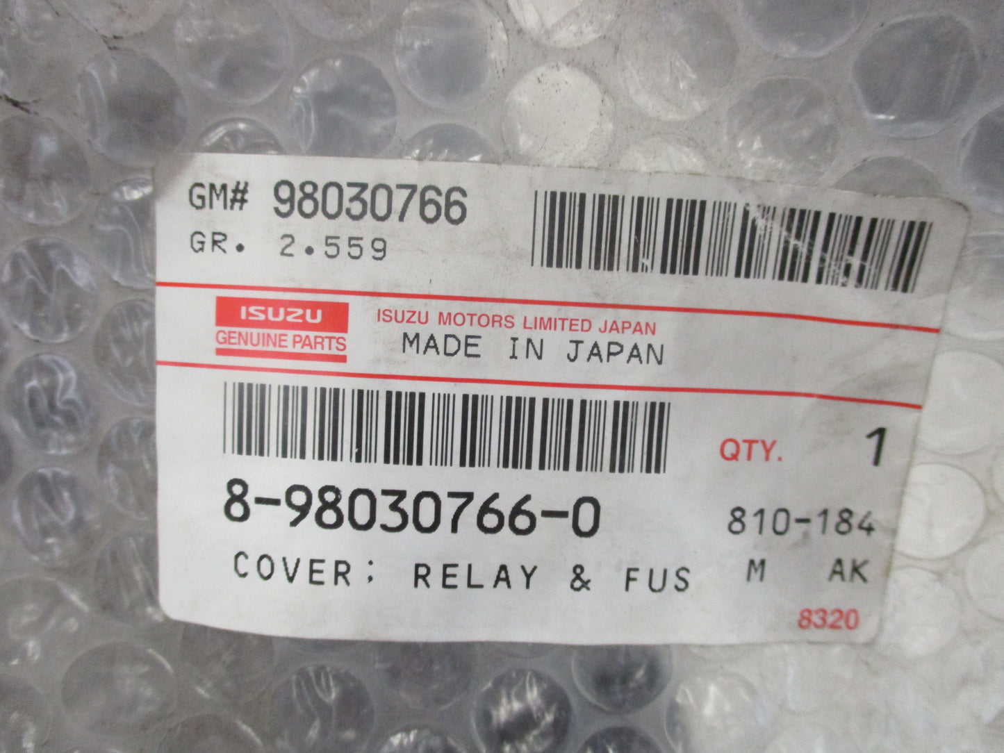 Isuzu FSR Genuine Fuse Box/Relay Cover New Part