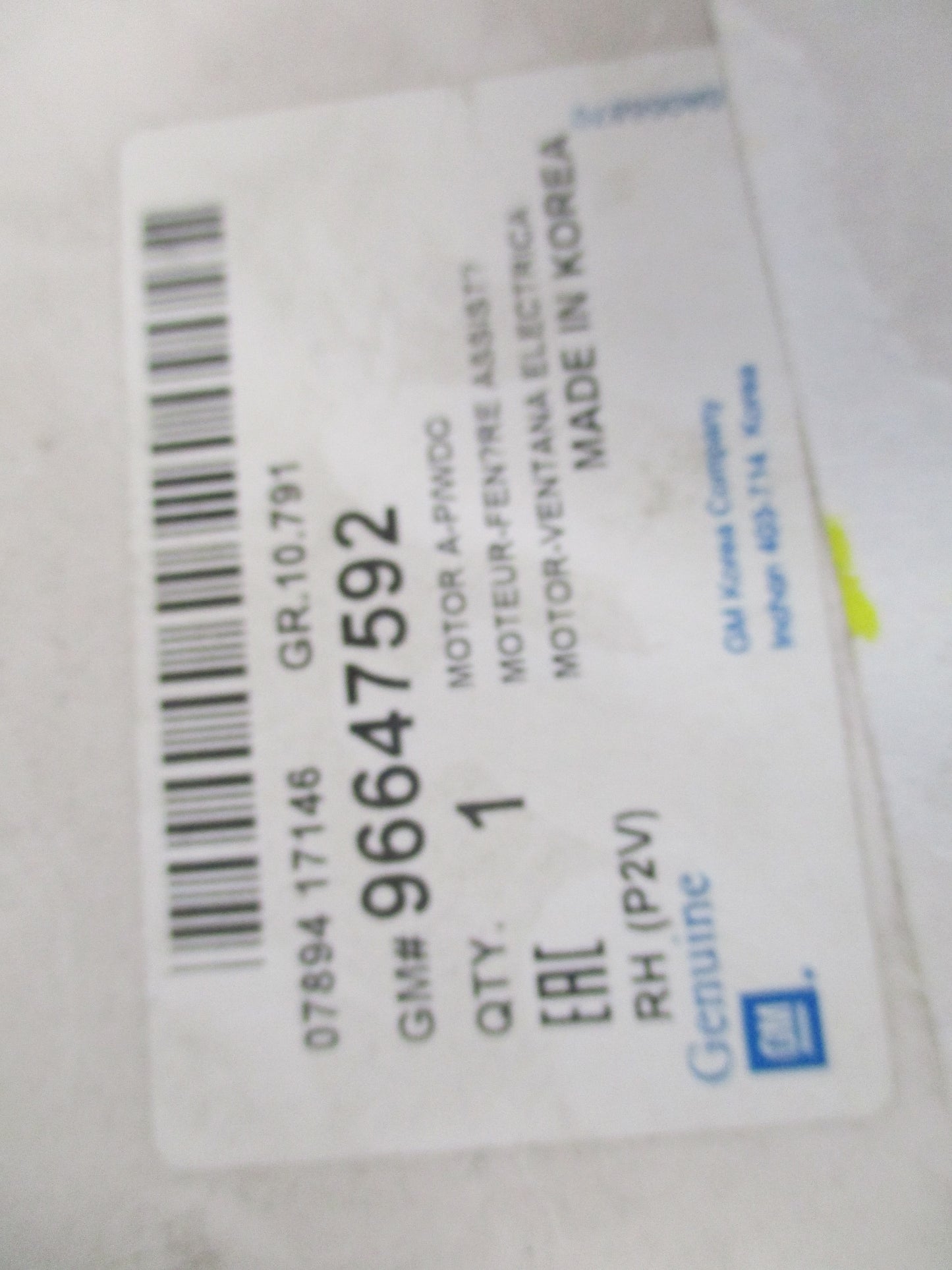 Holden Epica Genuine Rear Right Window Regulator Motor New Part