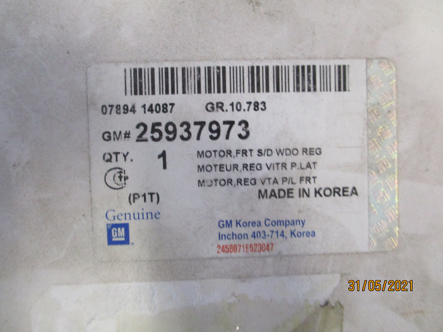 Holden Captiva Genuine Left Hand Front Window Motor New Part