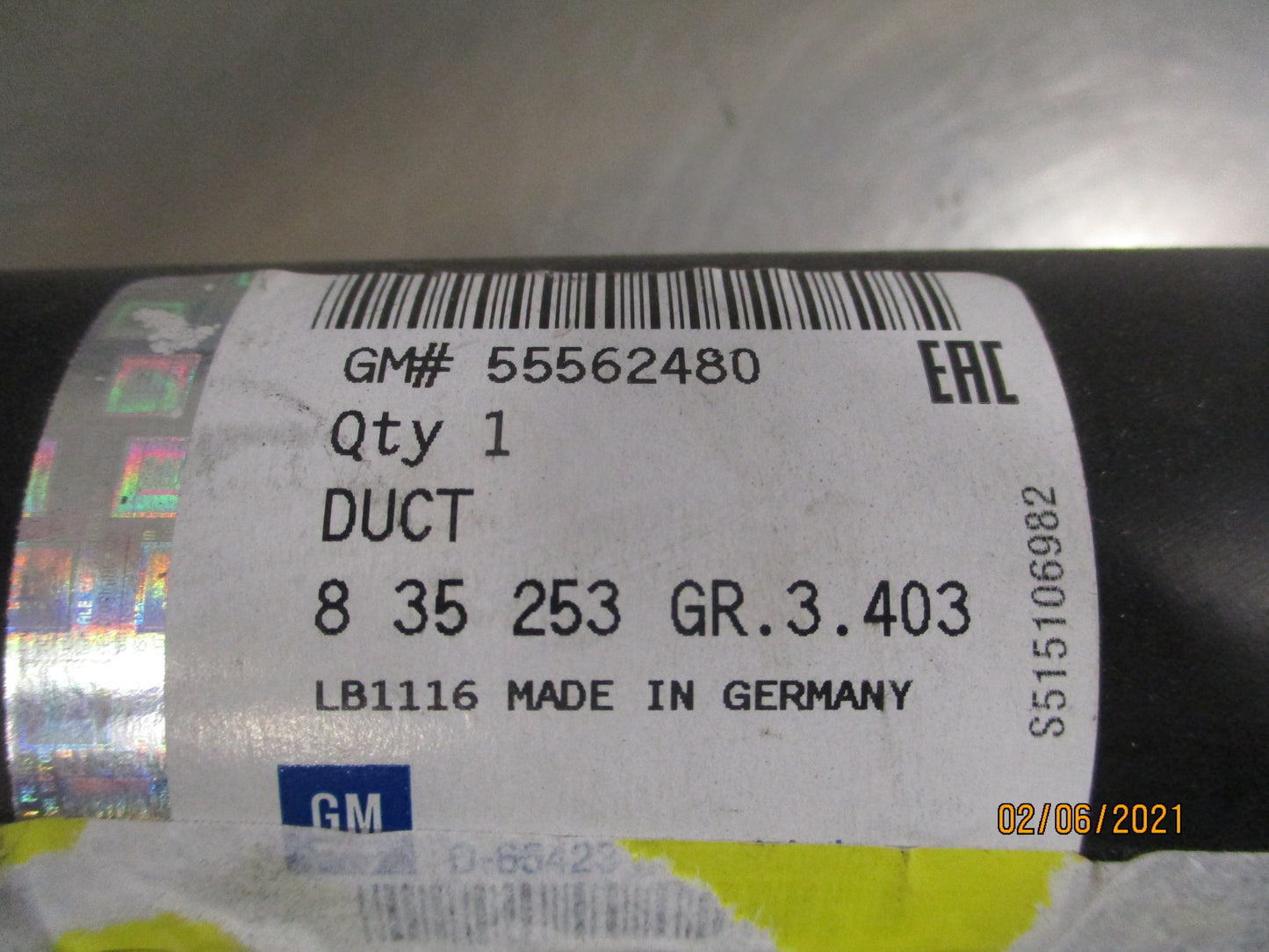 Holden Astra Genuine Air Intake Cleaner Tube New Part