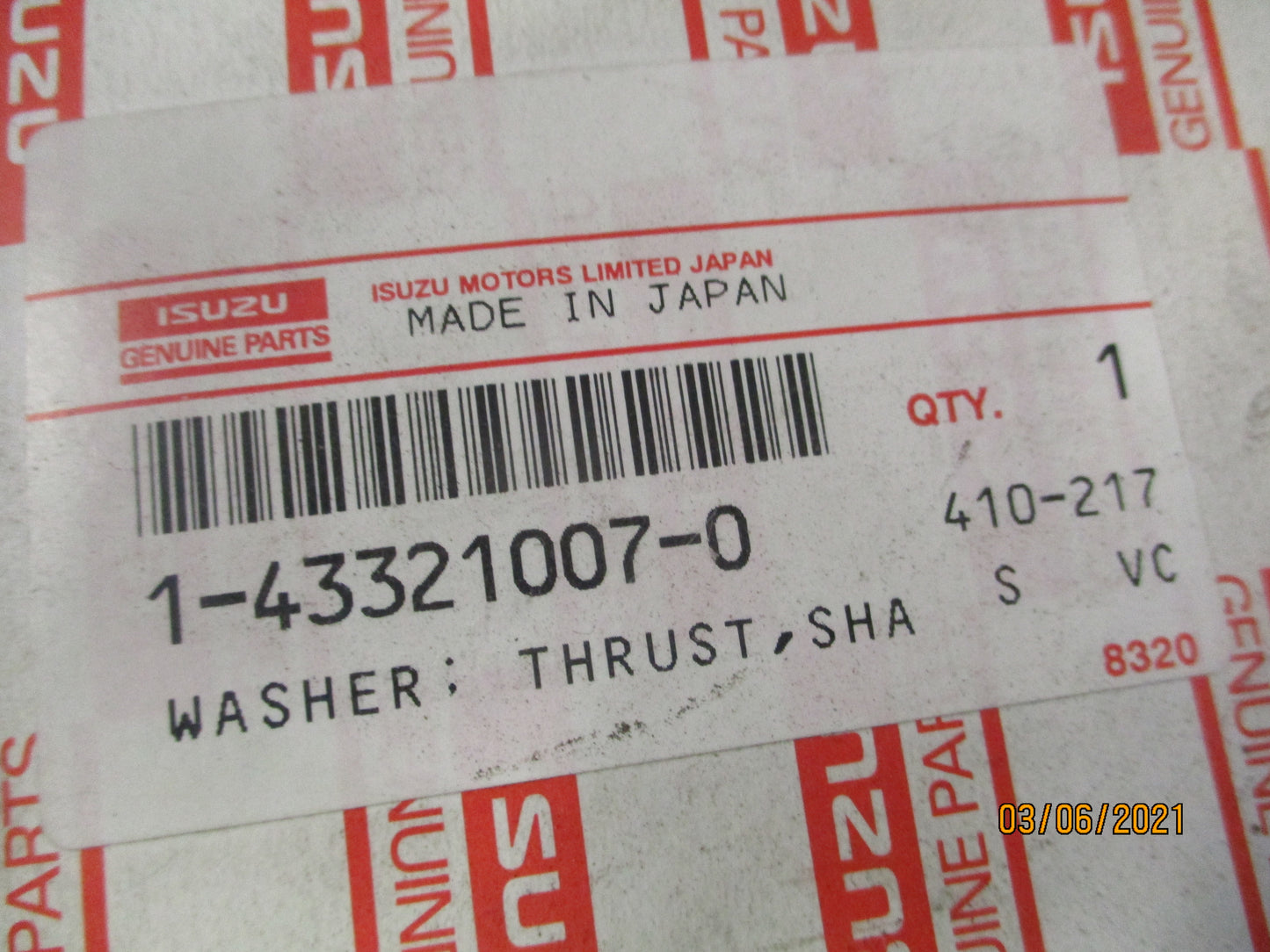 Isuzu FSS/FTS Genuine Thrust Shaft Washer New Part