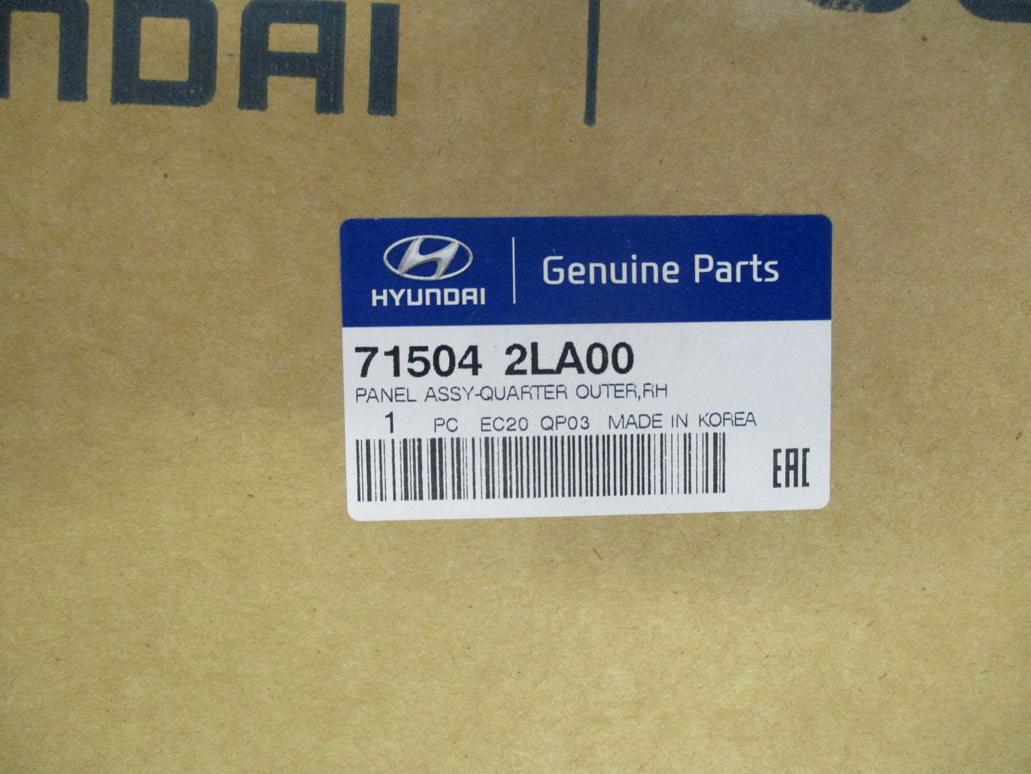 Hyundai i30 Genuine Right Hand Back Quarter Panel New Part
